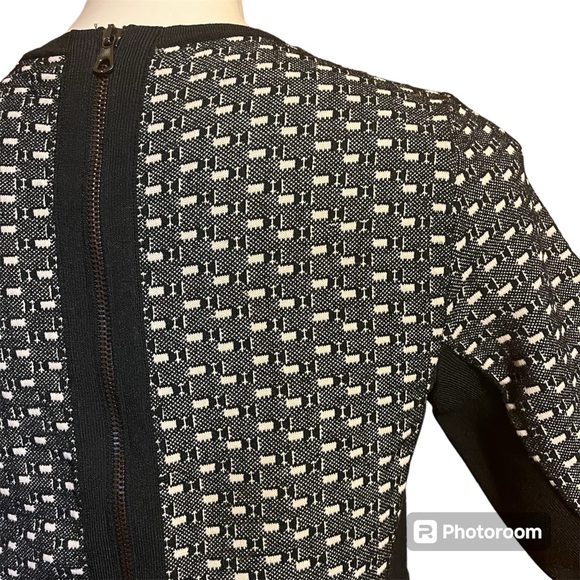 RAG & BONE ‘Ingrid black and white short sleeve abstract print dress L - Picture 5 of 9